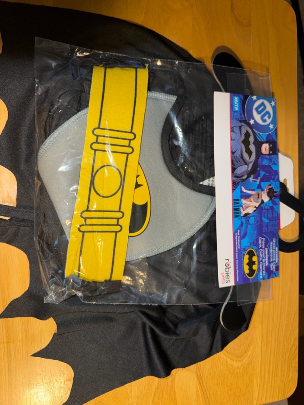 DC Batman Pet Costume Yellow, Gray, Black